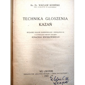 Kosiński W. - Technika głoszenia Kazań - Lwów 1923