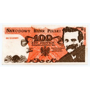 SOLIDARNOŚĆ - 100 złotych 1983 z serią oraz numeracja Lech Wałęsa Nobel 83
