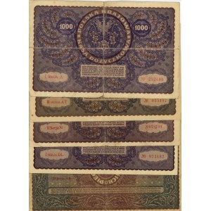 1.000 orazz 5.000 marek polskich (1919, 1920) - zestaw 5 sztuk