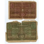 10, 50 a 100 polských marek 1916 - sada 5 kusů