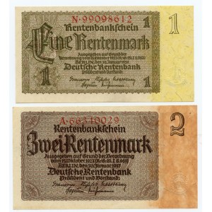 NIEMCY - 1 oraz 2 rentenmark 1937