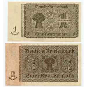 NIEMCY - 1 oraz 2 rentenmark 1937