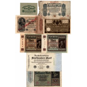 GERMANY - 1-5,000 marks 1922 - set of 8 pieces