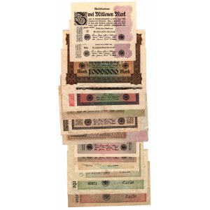 NIEMCY - zestaw 15 banknotów z 1923