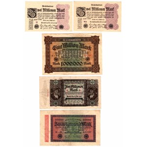 NIEMCY - zestaw 15 banknotów z 1923