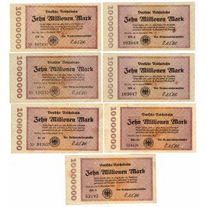 GERMANY - 10,000,000 marks 1923 - set of 7 pieces