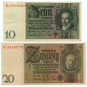 NIEMCY - 10, 20 marek 1929 - zestaw 2 sztuk