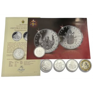 Set of 6 numismatic coins - John Paul II and Padre Pio