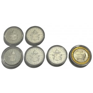 Set of 6 numismatic coins - John Paul II and Padre Pio