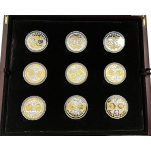 Wspólna waluta euro - zestaw 18 monet, Ag 999