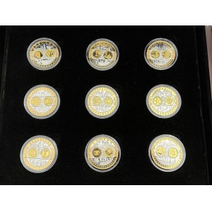 Wspólna waluta euro - zestaw 18 monet, Ag 999