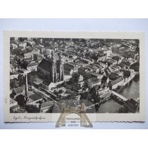 Opole, Oppeln, panorama lotnicza, 1937