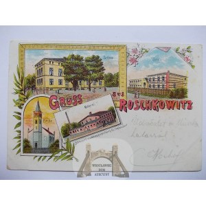 Roszkowice near Kluczbork, palace, dairy, lithograph, 1899