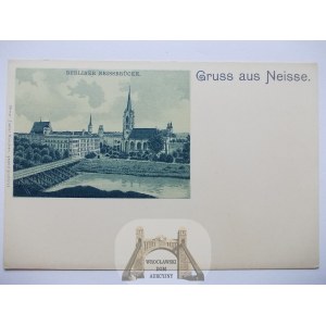 Nysa, Neisse, litografia, ok. 1900
