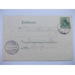 Góry Stołowe, Hauschauer, Szczeliniec, Szwajcarka, tłoczona litografia, 1902