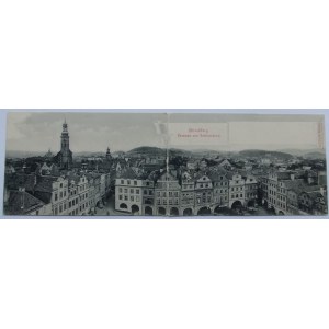 Jelenia Góra, Hirschberg, panorama Rynku, dwuczęściowa, ok. 1900