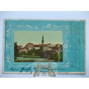 Gryfów Śląski, Greiffenberg, panorama, tłoczona ramka, 1901