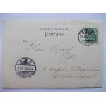 Słupsk, Stolp, litografia, koszary, ułan, 1901