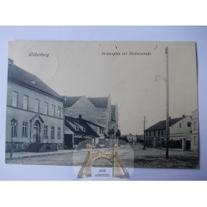Wielbark k. Szczytno, Ortelsburg, plac i ulica Kościelna, 1914