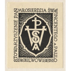 Ekslibris R. Mękickiego dla Stowarzyszenia Pań Miłosierdzia św. Wincentego a Paulo, z 1935 (wersja większa).