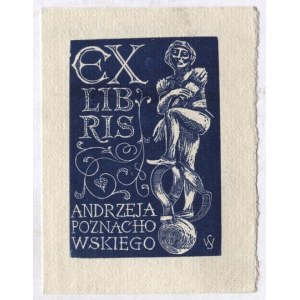 Ekslibris S. Wilczka dla A. Poznachowskiego, sygn. ołówkiem.