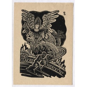 Ekslibris S. Mrożewskiego dla O. Hradečny&#39;ego z 1942.