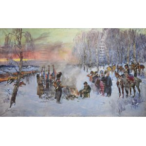 Wojciech KOSSAK (1856-1942), Zmierzch Orłów, 1941