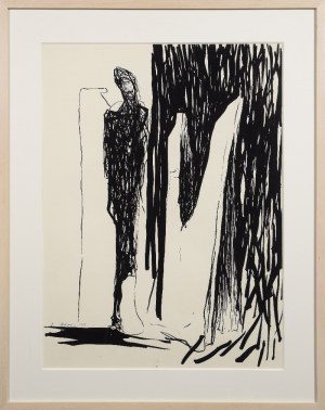 Bożenna BISKUPSKA (ur. 1952), Jednonogi z płytowcem, 1986