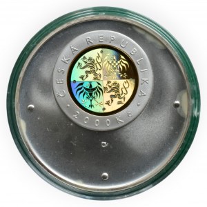 ČR - medaile, 2000 Kč Milénium bimetal s hologramem, varianta s matovým polem