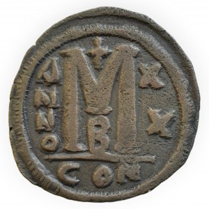 Justinian I. 527-565, AE follis minc.Constantinopole