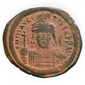 Maurice Tiberius 582-602, AE follis minc.Constantinopole