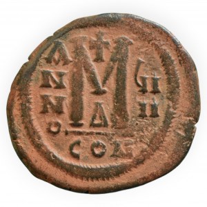 Maurice Tiberius 582-602, AE follis minc.Constantinopole