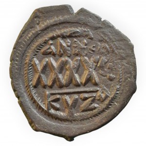 Focas 602-610, AE follis minc.Kyzikus