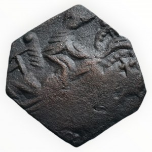 Křižácké státy, Latinské království v Constantinopoli, AE trachy, minc.Constantinopole, 18x16mm