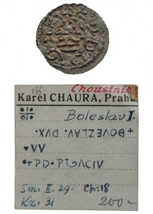 Boleslav II. 972-999, denár Cach 32