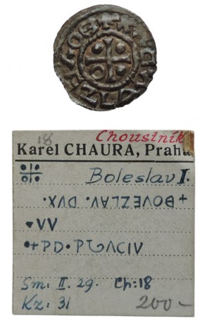 Boleslav II. 972-999, denár Cach 32