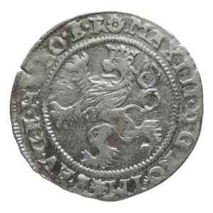 Maxmilián II. 1564-1576, bílý groš 1574 Kutná Hora-Šatný+Vodolínský