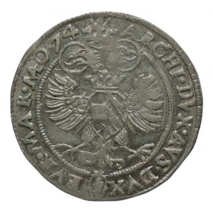 Maxmilián II. 1564-1576, bílý groš 1574 Jáchymov-Geitzkofler
