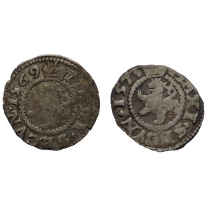 Maxmilián II. 1564-1576, bílý peníz 1569, 1573 Kutná Hora 2ks