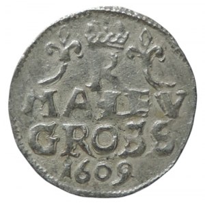 Rudolf II. 1576-1612, malý groš 1609 Kutná Hora-Škréta