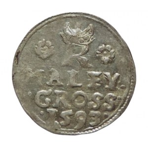 Rudolf II. 1576-1612, malý groš 1593 Jáchymov-Hofmann