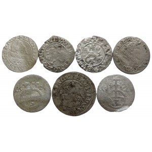 Ferdinand II. 1619-1637, 3 krejcar 1622 + 1 krejcar 1624 Kutná Hora-Hölzl-2x, 1 krejcar 1624 CW Brno - 2x, grešle 1624 HR Vratislav -2x 7 ks