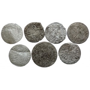 Ferdinand II. 1619-1637, 3 krejcar 1622 + 1 krejcar 1624 Kutná Hora-Hölzl-2x, 1 krejcar 1624 CW Brno - 2x, grešle 1624 HR Vratislav -2x 7 ks