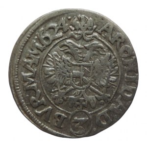 Ferdinand II. 1619-1637, 3 krejcar 1624 CW Brno-Wohnsiedler