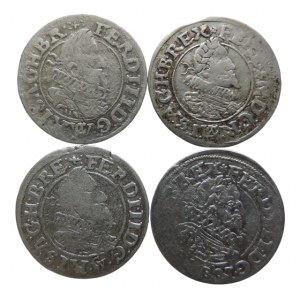 Ferdinand II. 1619-1637, 3 krejcar 1624 B/CW, 1624 CW, 1625 CW, 1626 CW Brno-Wohnsiedler