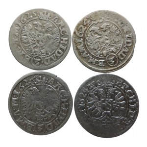Ferdinand II. 1619-1637, 3 krejcar 1624 B/CW, 1624 CW, 1625 CW, 1626 CW Brno-Wohnsiedler