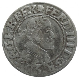 Ferdinand II. 1619-1637, 3 krejcar 1637 O Olomouc-Sonnenschein