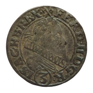 Ferdinand II. 1619-1637, 3 krejcar 1630 Vratislav-Riedel+Ziesler