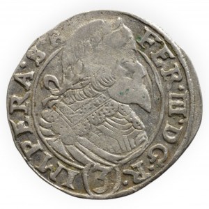 Ferdinand III. 1637-1657, 3 krejcar 1643 Praha-Wolker