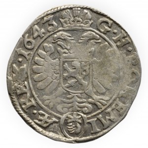 Ferdinand III. 1637-1657, 3 krejcar 1643 Praha-Wolker